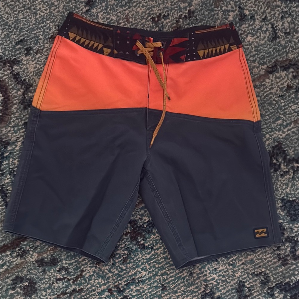 Billabong kids Orange and Black Swim Shorts size 23
